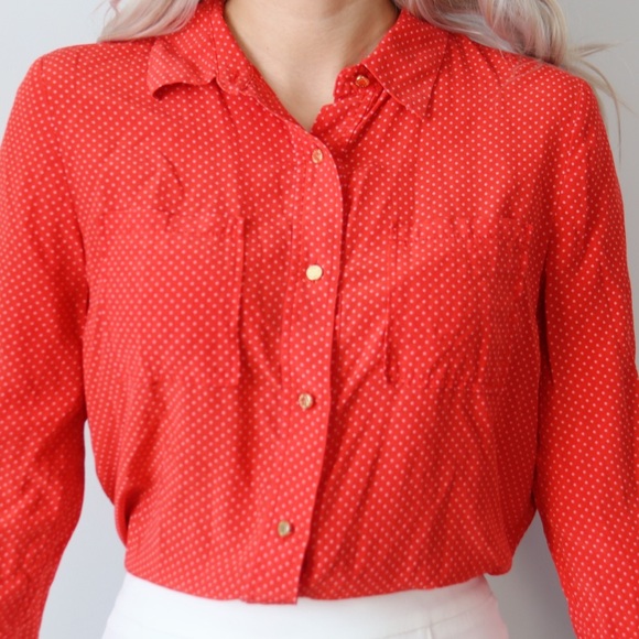 Strawberry Red Juicy Couture Polka Dot Blouse - Picture 3 of 7